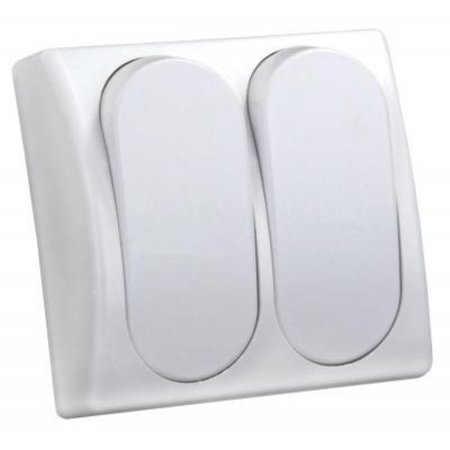 JR PRODUCTS MODULAR SPST ON/OFF DOUBLE SWITCH, WHITE 13585